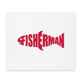 angler fisherman logo fischermann sea sport silho - Mouse Pad (horizontal) - white - Front