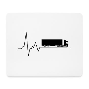 herzschlag aufleger lkw - Mousepad (Querformat) - Weiß - Vorne