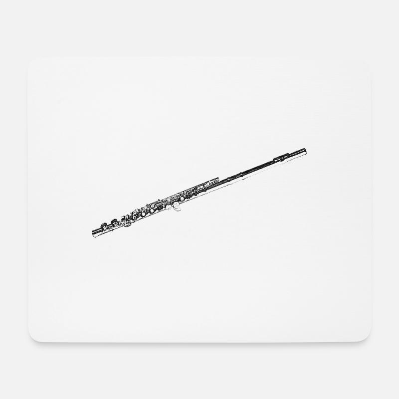 Transverse flute flute - Mouse Pad (horizontal) - white