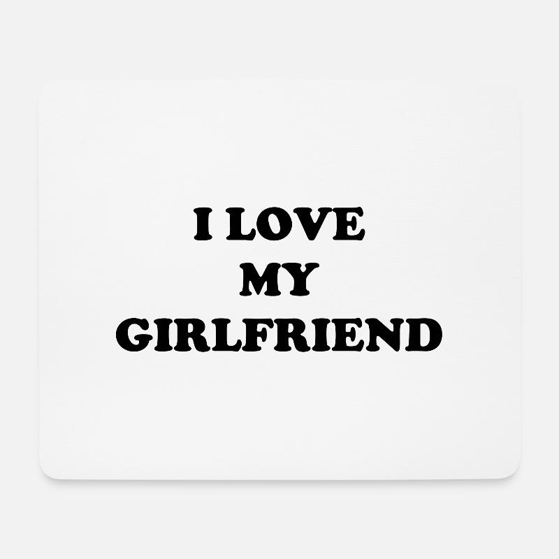 Ich liebe meine Freundin Valentinstag - Mousepad (Querformat) - Weiß