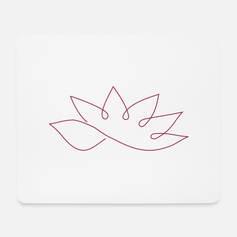 Lotus aus einem Strich - Mousepad (Querformat) - Weiß