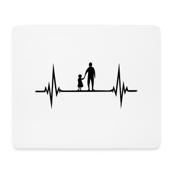 father and daughter pulse heartbeat frequency father va - Mouse Pad (horizontal) - white - Front