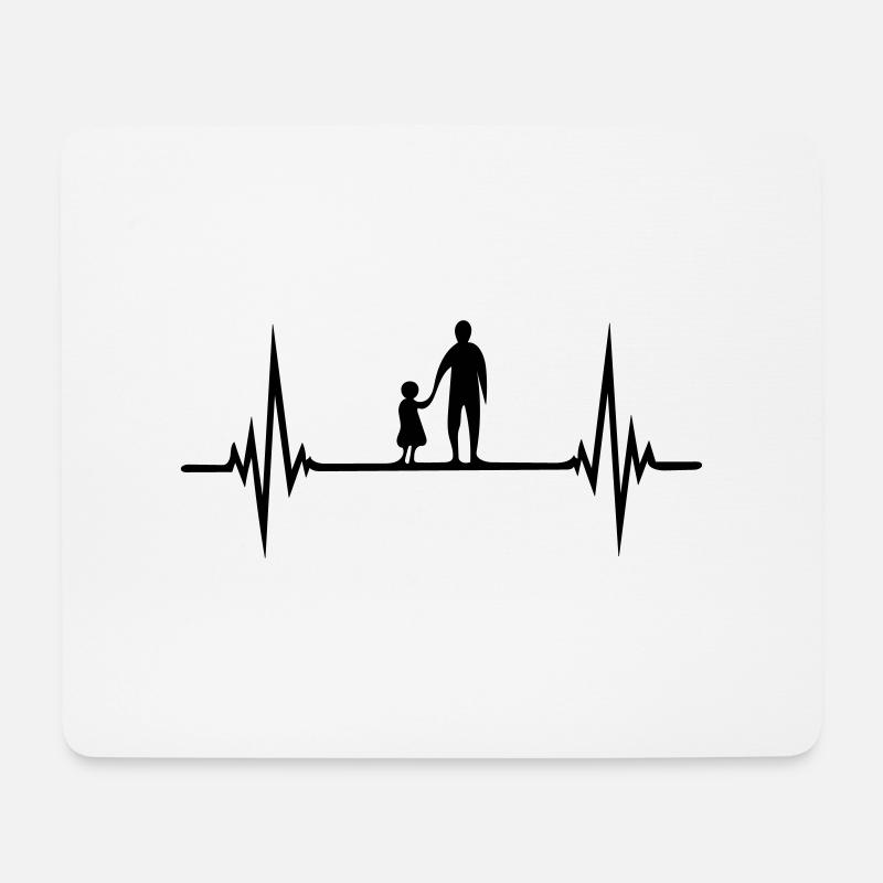 Vater und Tochter Puls Herzschlag Frequenz Vater va - Mousepad (Querformat) - Weiß