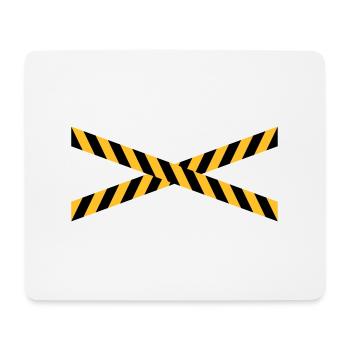 Line design caution tape - Mouse Pad (horizontal) - white - Front