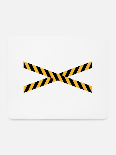 Linie Design Absperrband - Mousepad (Querformat) - Weiß
