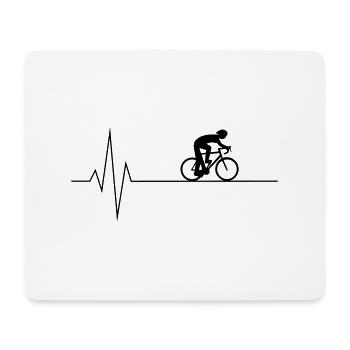 Herzschlag Radfahrer - Mousepad (Querformat) - Weiß - Vorne