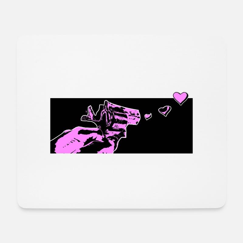 love gun - Tapis de souris (format paysage) - blanc