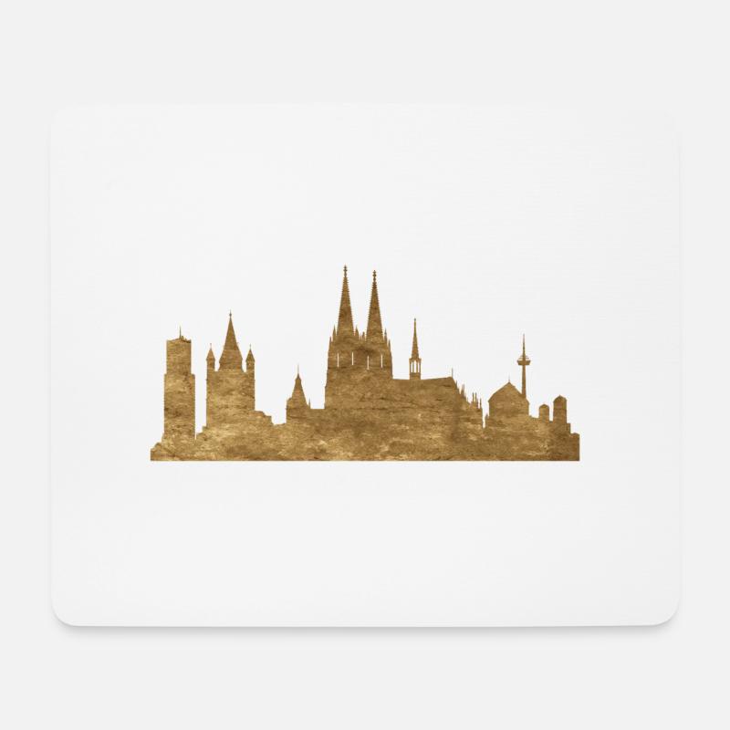 Cologne City Kölner Dom Stadt Köln Skyline - Mousepad (Querformat) - Weiß