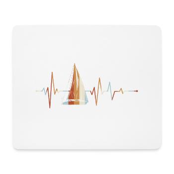 Segelboot Segler Meer Herzschlag - Mousepad (Querformat) - Weiß - Vorne