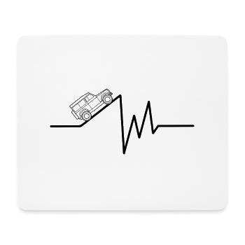 Landy Herzschlag Auto Geländewagen offroad 4x4 - Mousepad (Querformat) - Weiß - Vorne