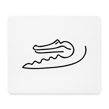 Alligator Line Art - Minimalistisch - Mousepad (Querformat) - Weiß - Vorne