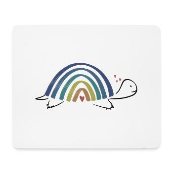 Schildkröte Regenbogen - Mousepad (Querformat) - Weiß - Vorne
