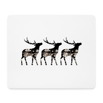 Cerf - Tapis de souris (format paysage) - blanc - Devant