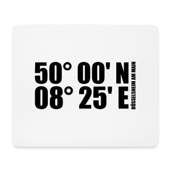 Rüsselsheim am Main Koordinaten - Mousepad (Querformat) - Weiß - Vorne