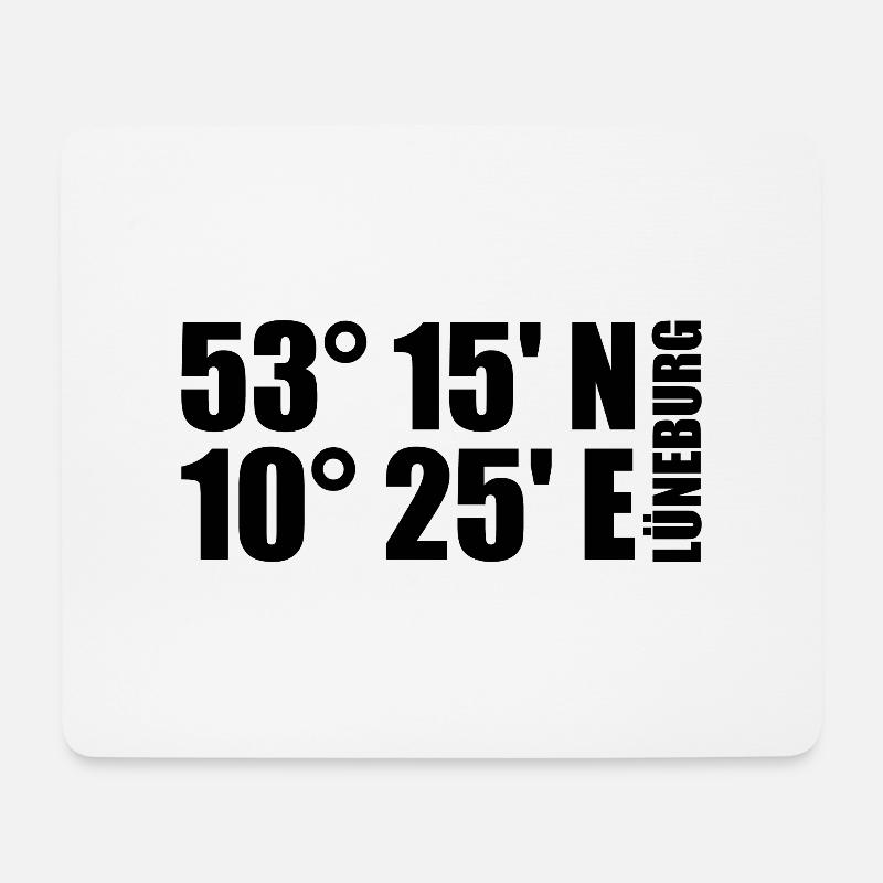Lüneburg Koordinaten - Mousepad (Querformat) - Weiß