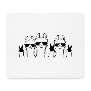 Peace Llamas crew friends - Mouse Pad (horizontal) - white - Front