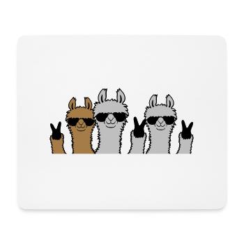 Crew Friends Lama Peace - Mouse Pad (horizontal) - white - Front