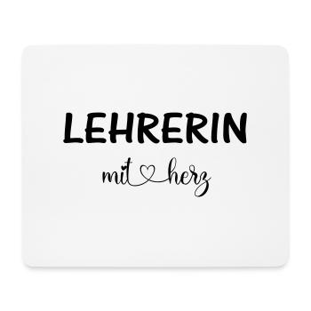 Lehrerin mit Herz - personalisierbar - Mousepad (Querformat) - Weiß - Vorne