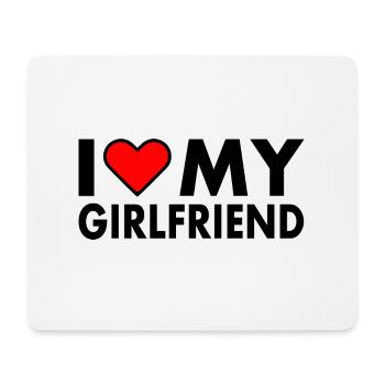 I love my girlfriend - Tapis de souris (format paysage) - blanc - Devant