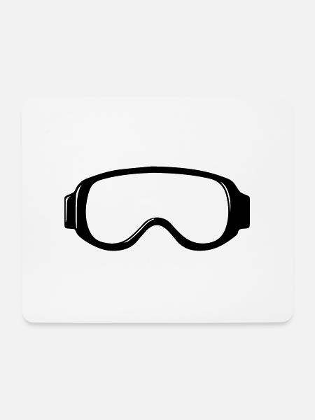 Skibrille - Mousepad (Querformat) - Weiß