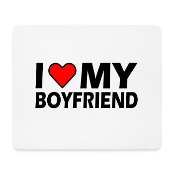 I love my boyfriend - Mousepad (Querformat) - Weiß - Vorne