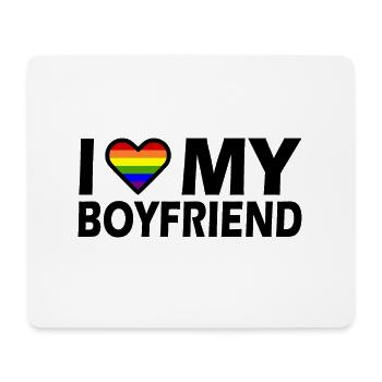 I love my boyfriend - Mousepad (Querformat) - Weiß - Vorne