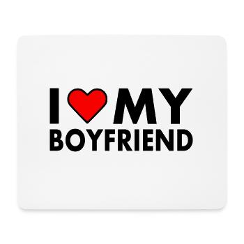 I love my boyfriend - Mouse Pad (horizontal) - white - Front