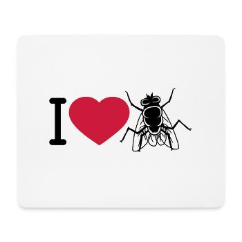 I Love Stubenfliege Herz - Mousepad (Querformat) - Weiß - Vorne