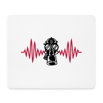 Pulse Retro Gas Mask Heartbeat - Mouse Pad (horizontal) - white - Front