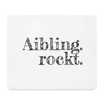 Aibling rockt - Textdesign mit Stadtnamen - Mousepad (Querformat) - Weiß - Vorne