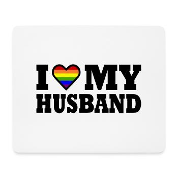 I love my husband - Mousepad (Querformat) - Weiß - Vorne