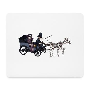 Skelett Pferd und Kutsche - Mousepad (Querformat) - Weiß - Vorne