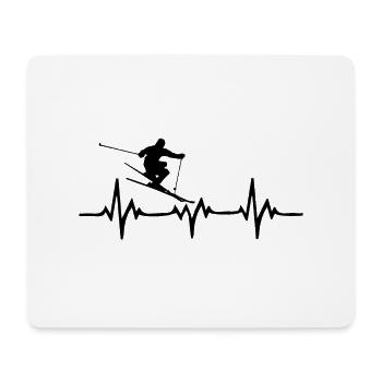 Skifahrer Herzschlag - Mousepad (Querformat) - Weiß - Vorne
