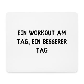 Workout am Tag - Mousepad (Querformat) - Weiß - Vorne