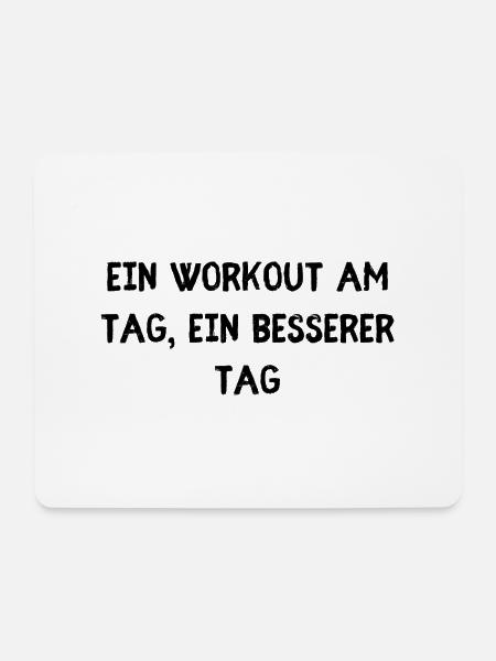 Workout am Tag - Mousepad (Querformat) - Weiß