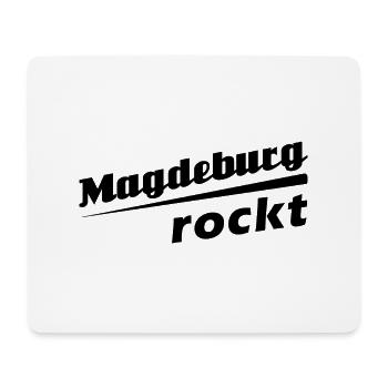 Magdeburg rockt - Textdesign mit Stadtnamen - Mousepad (Querformat) - Weiß - Vorne