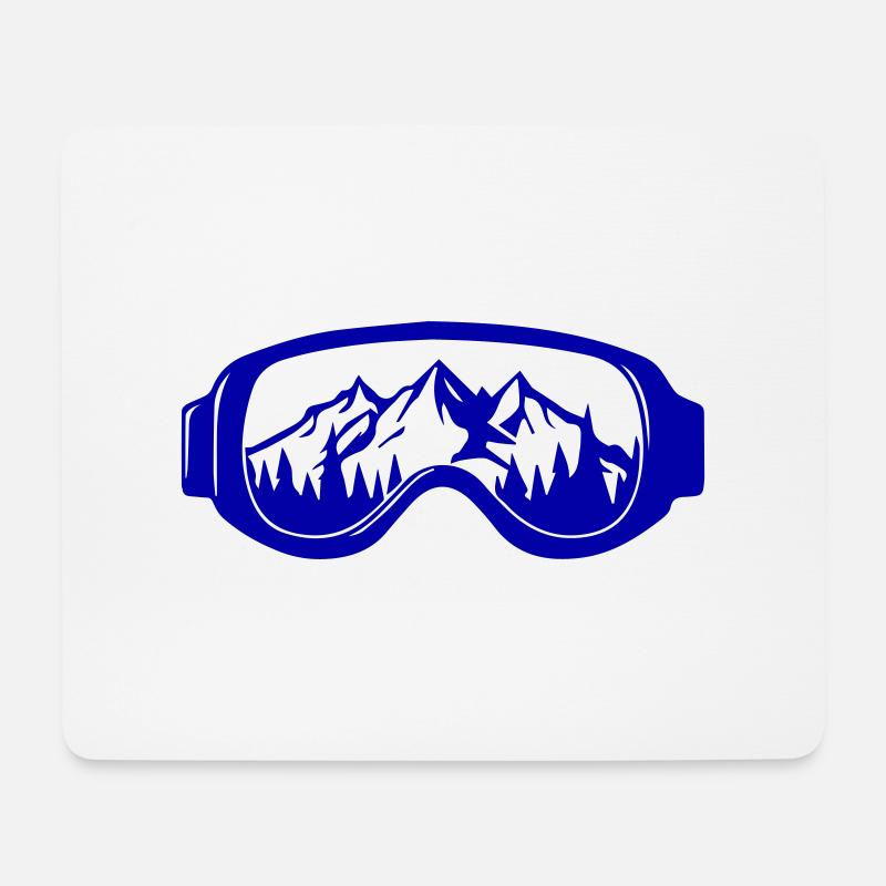 skibrille - Mousepad (Querformat) - Weiß