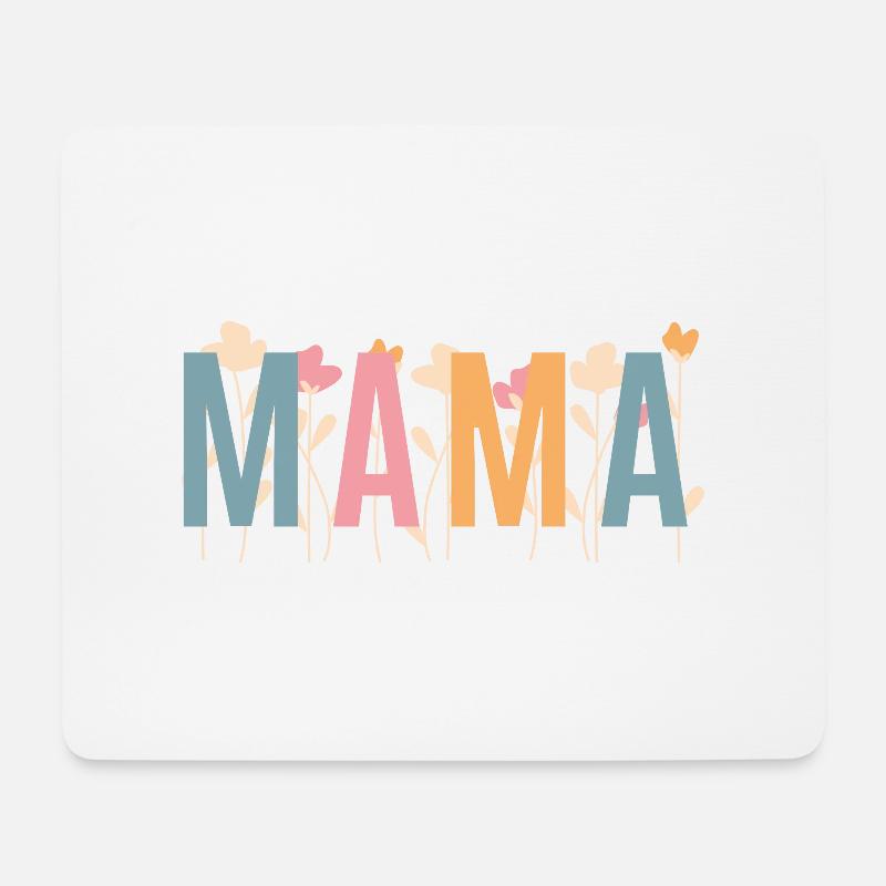 Mama Flower - Mousepad (Querformat) - Weiß