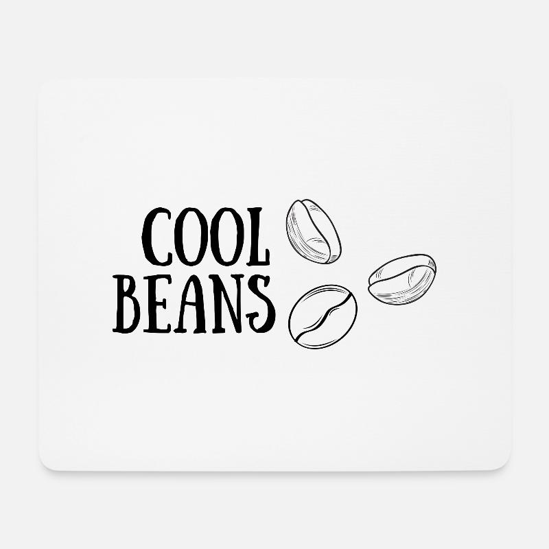 Cool Beans Kaffeebohnen - Mousepad (Querformat) - Weiß