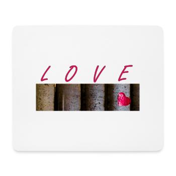 Buchstaben Liebe und Symbol Herz - Mousepad (Querformat) - Weiß - Vorne
