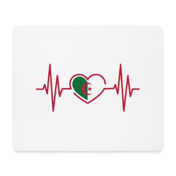 Battement DE CŒUR Algérie Drapeau Football Equipe - Tapis de souris (format paysage) - blanc - Devant