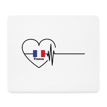 France Heartbeat French Flag Pride - Mouse Pad (horizontal) - white - Front