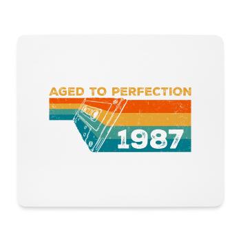 Jahrgang 1987 - 1987 Retro Geburtstagsgeschenk - Mousepad (Querformat) - Weiß - Vorne
