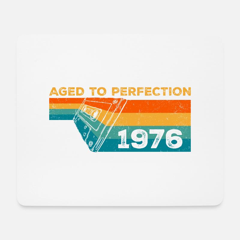 Jahrgang 1976 - 1976 Retro Geburtstagsgeschenk - Mousepad (Querformat) - Weiß