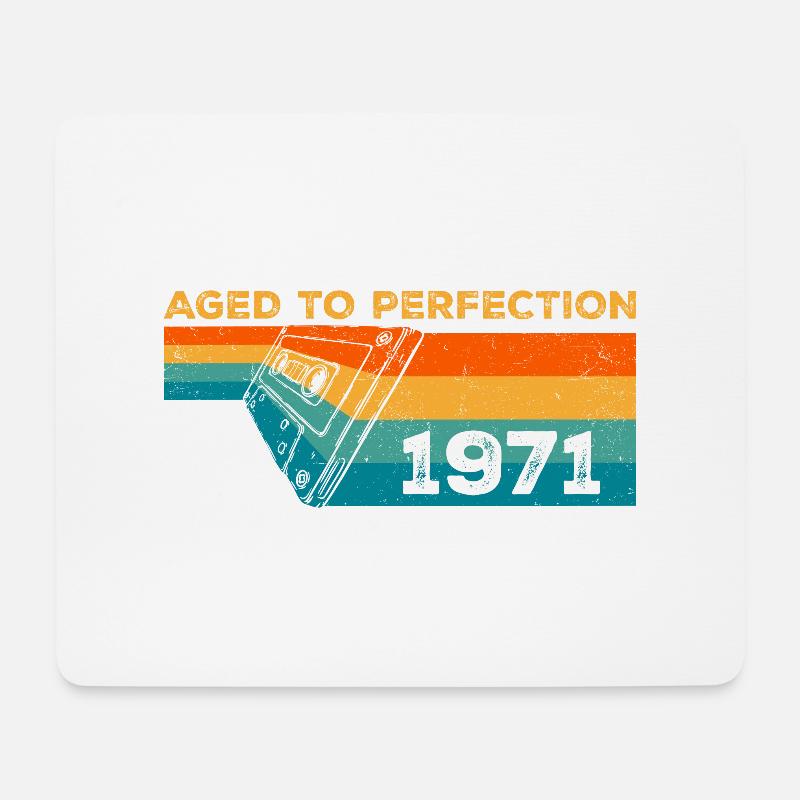Jahrgang 1971 - Retro 1971 Geburtstagsgeschenk - Mousepad (Querformat) - Weiß