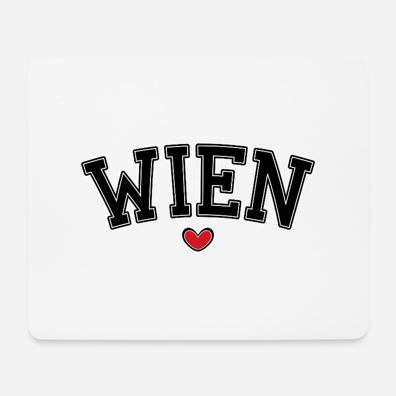 Wien Herz Schrift - Mousepad (Querformat) - Weiß