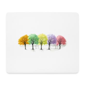 Bunt Bäume Baum Wald - Mousepad (Querformat) - Weiß - Vorne