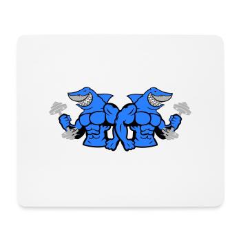 Requin Hai Musculation 2 - Tapis de souris (format paysage) - blanc - Devant