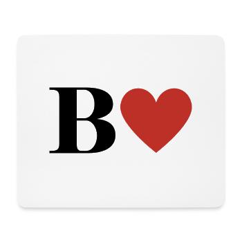 Letter b red heart - Mouse Pad (horizontal) - white - Front