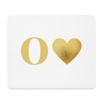 Buchstabe o goldenes Herz - Mousepad (Querformat) - Weiß - Vorne